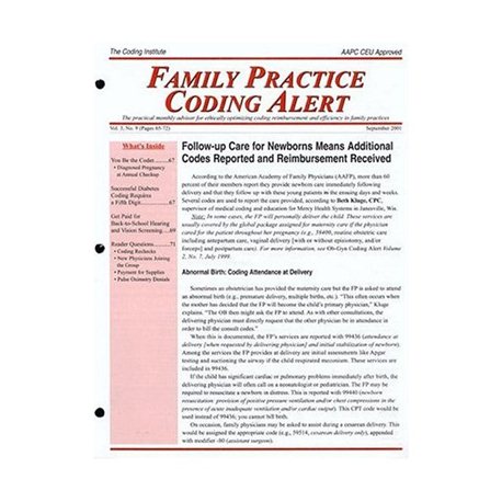 Family Practice Coding Alert